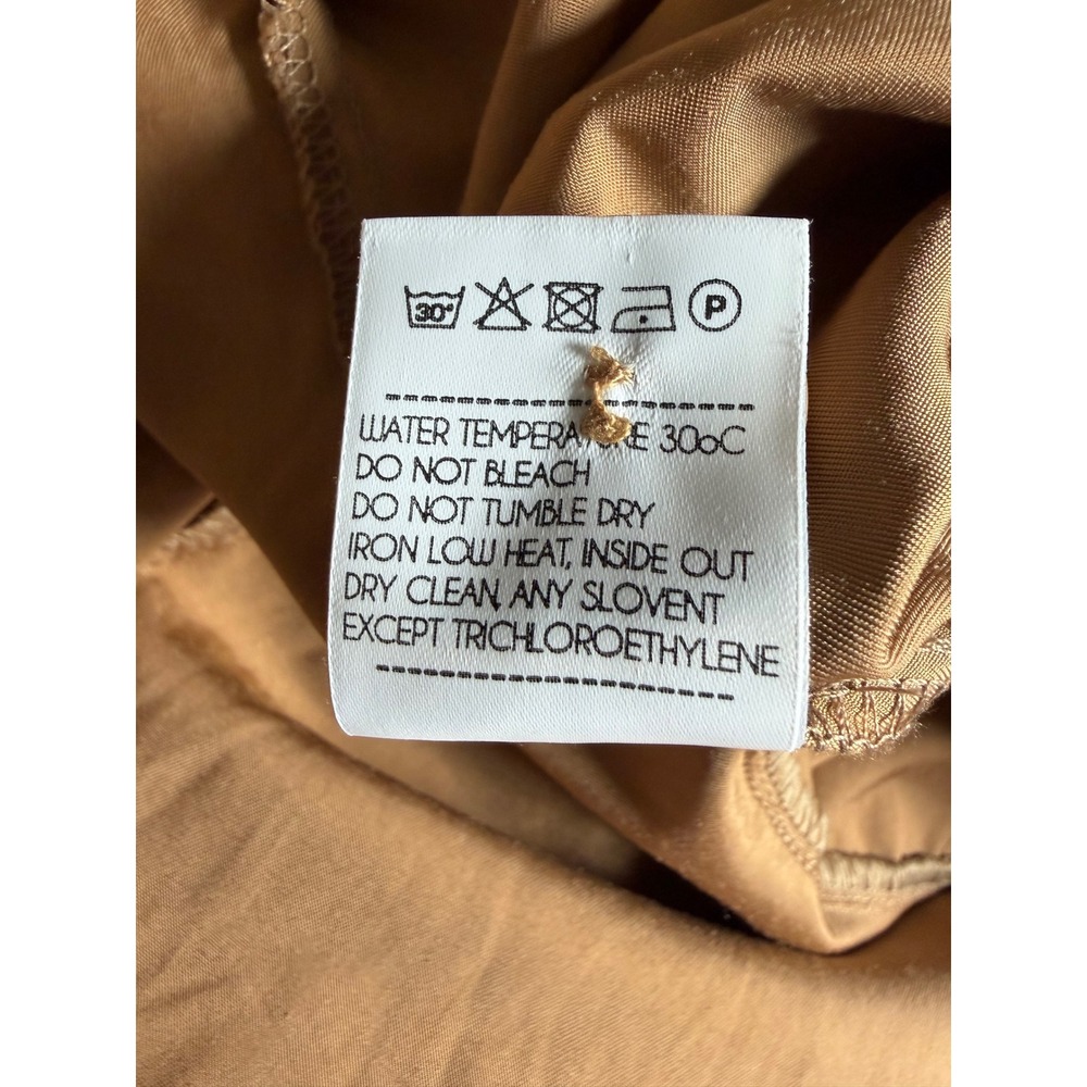Vassia Kostara Tan Brown Utility Jumpsuit Zip Front Long Sleeve S/M Y2K Safari - Picture 10 of 11